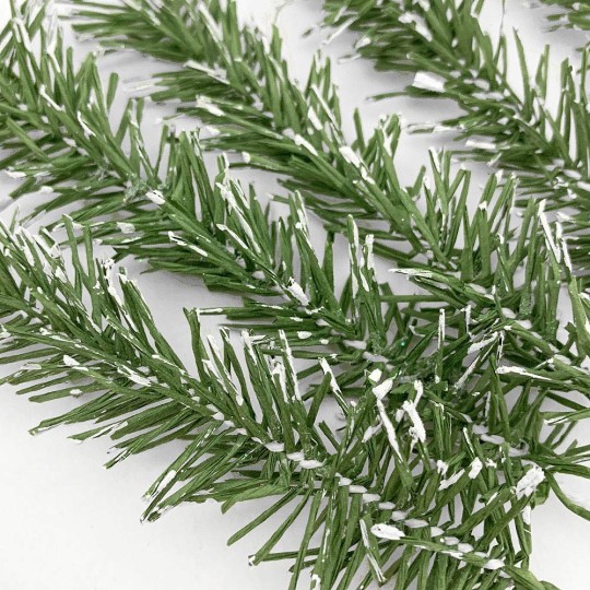 Set of 6 Snowy Paper Pine Sprigs for Feather Trees and Crafting ~ Austria